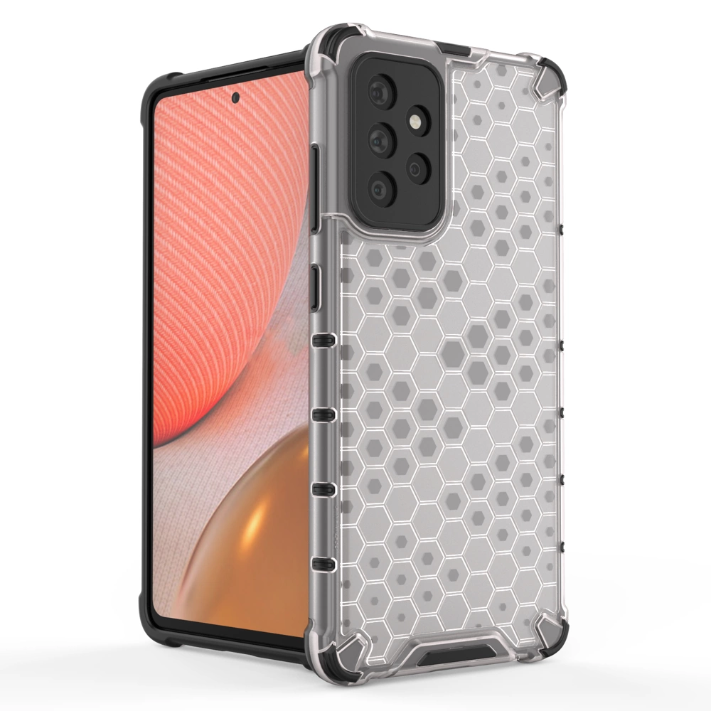 Honeycomb Case armor cover with TPU Bumper for Samsung Galaxy A72 4G blackeng