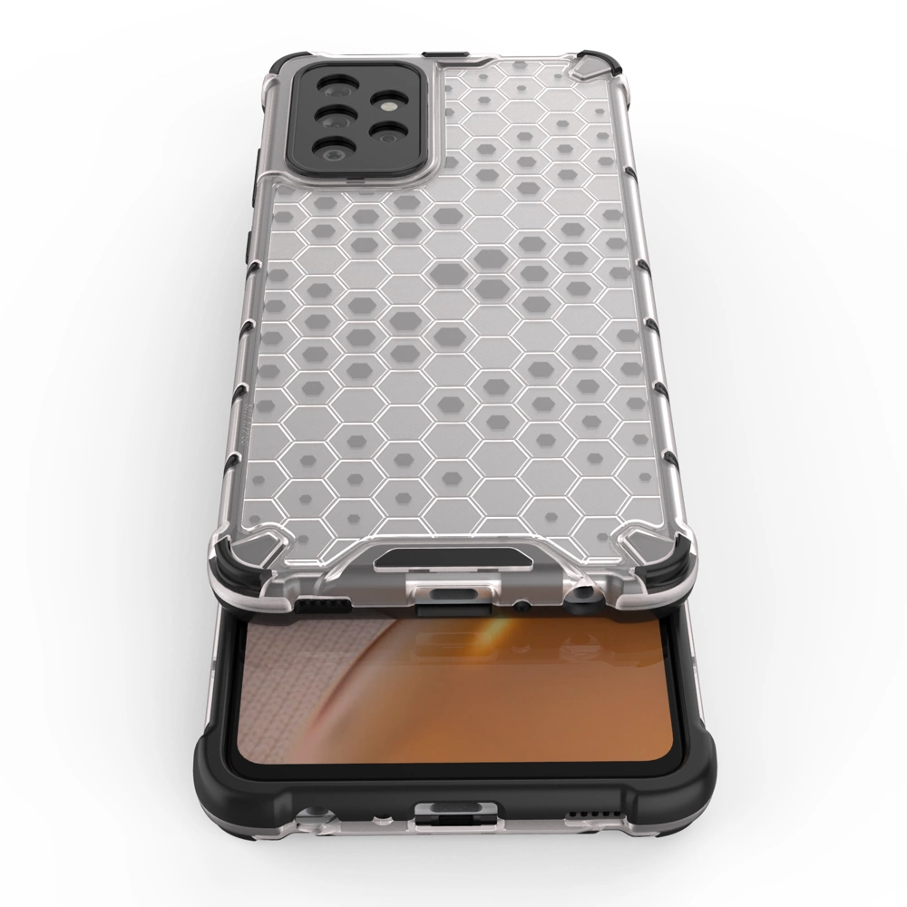 Honeycomb Case armor cover with TPU Bumper for Samsung Galaxy A72 4G blackeng