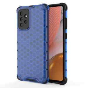 Honeycomb Case armor cover with TPU Bumper for Samsung Galaxy A72 4G blueeng