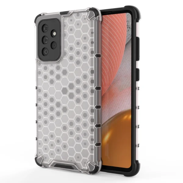 Honeycomb Case armor cover with TPU Bumper for Samsung Galaxy A72 4G transparenteng