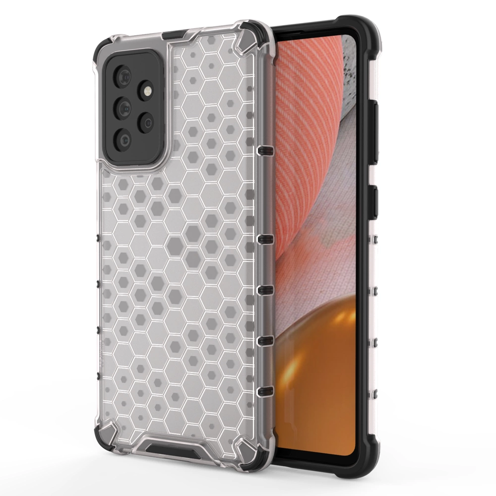 Honeycomb Case armor cover with TPU Bumper for Samsung Galaxy A72 4G transparenteng