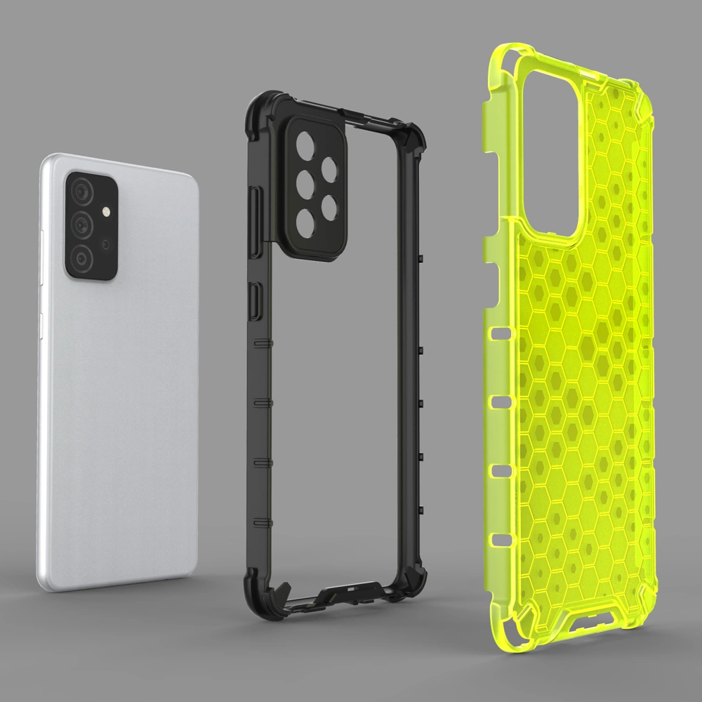 Honeycomb Case armor cover with TPU Bumper for Samsung Galaxy A72 4G transparenteng