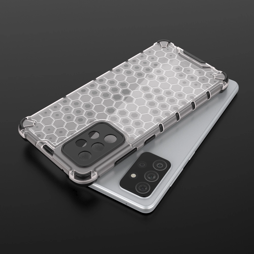Honeycomb Case armor cover with TPU Bumper for Samsung Galaxy A72 4G transparenteng