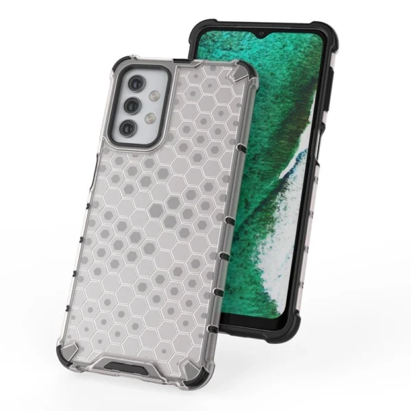 Honeycomb Case armor cover with TPU Bumper for Samsung Galaxy A32 5G transparenteng