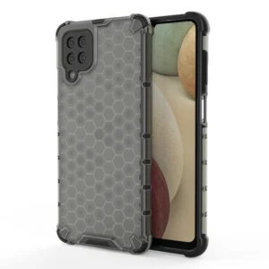 Honeycomb Case armor cover with TPU Bumper for Samsung Galaxy A12 / Galaxy M12 blackeng