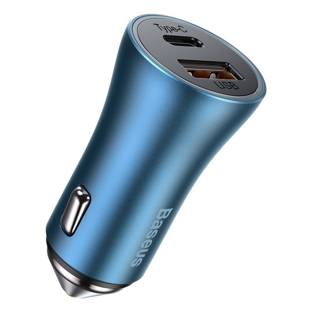 Baseus Golden Contactor Pro fast car charger USB Type C / USB 40 W Power Delivery 3.0 Quick Charge 4+ SCP FCP AFC + USB Type C cable - Lightning blue (TZCCJD-03)eng
