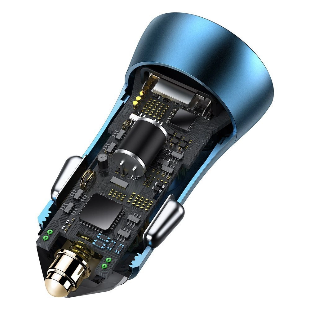 Baseus Golden Contactor Pro fast car charger USB Type C / USB 40 W Power Delivery 3.0 Quick Charge 4+ SCP FCP AFC + USB Type C cable - Lightning blue (TZCCJD-03)eng