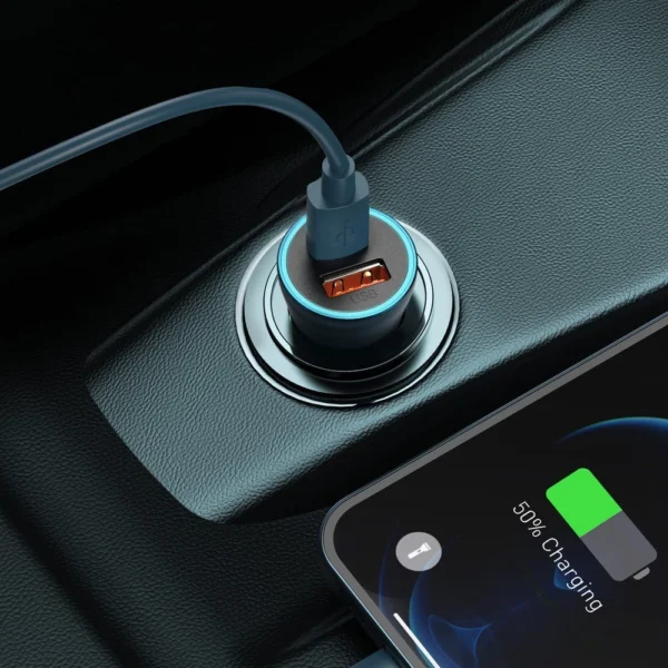 Baseus Golden Contactor Pro fast car charger USB Type C / USB 40 W Power Delivery 3.0 Quick Charge 4+ SCP FCP AFC + USB Type C cable - Lightning blue (TZCCJD-03)eng
