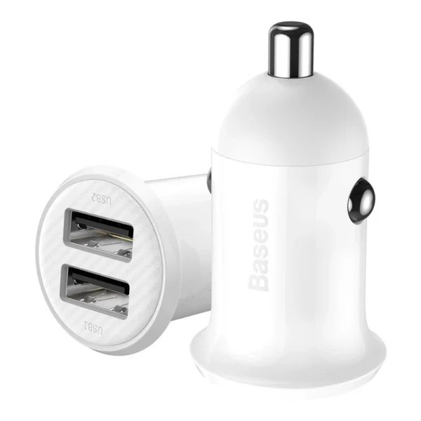 Baseus Grain Pro car charger 2x USB 4.8 A white (CCALLP-02)eng