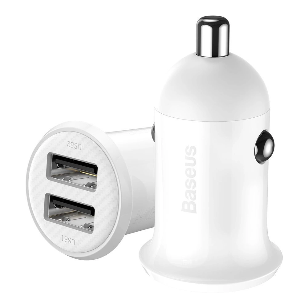 Baseus Grain Pro car charger 2x USB 4.8 A white (CCALLP-02)eng