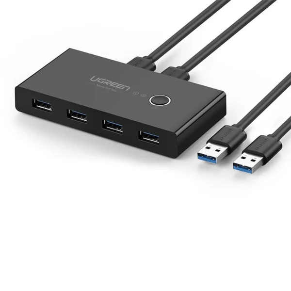 [ON RETURN] Ugreen switch box HUB switch 4x USB 2.0 USB splitter for two computers black (30767)eng