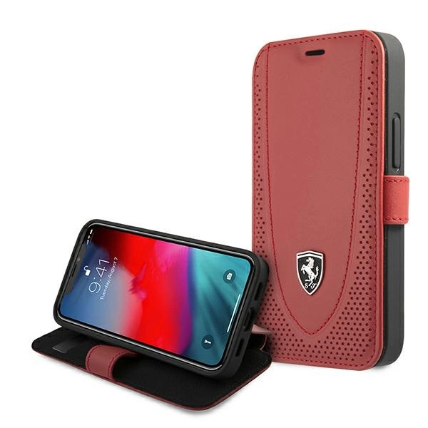 Ferrari FEOGOFLBKP12SRE iPhone 12 mini 5.4" red/red book Off Track Perforatedeng