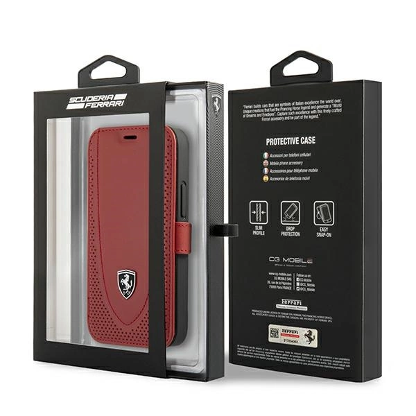 Ferrari FEOGOFLBKP12SRE iPhone 12 mini 5.4" red/red book Off Track Perforatedeng