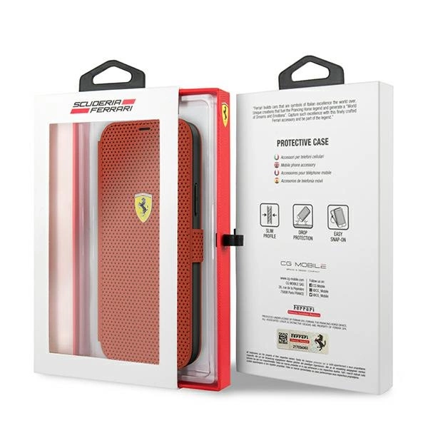 Ferrari FESPEFLBKP12SRE iPhone 12 mini 5.4" red/red book On Track Perforatedeng