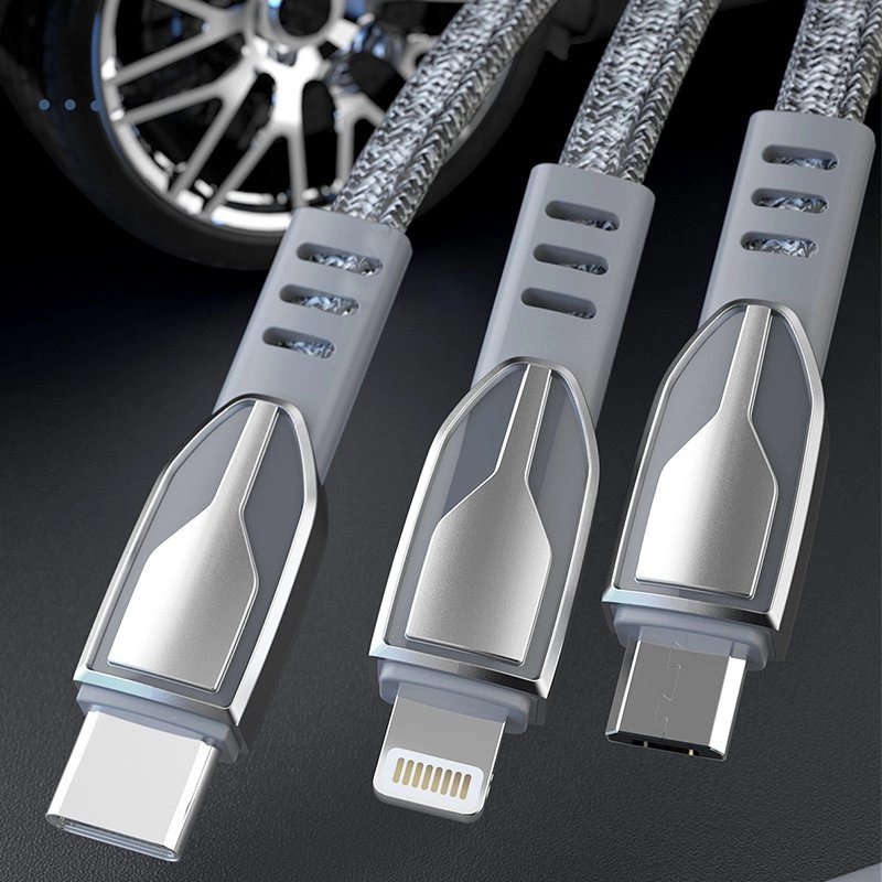 Dudao USB braided cable - micro USB 5 A 1 m gray (L3PROM gray)eng