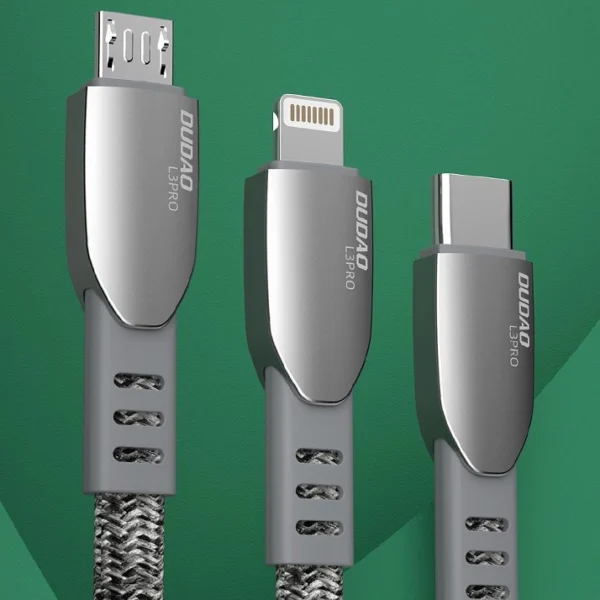 Dudao USB braided cable - micro USB 5 A 1 m gray (L3PROM gray)eng