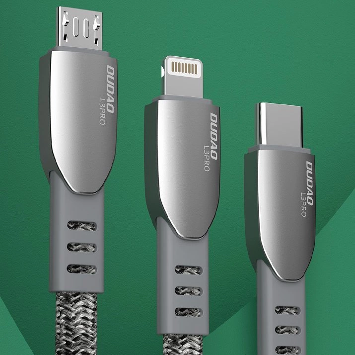 Dudao USB braided cable - micro USB 5 A 1 m gray (L3PROM gray)eng