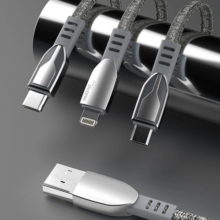 Dudao USB braided cable - micro USB 5 A 1 m gray (L3PROM gray)eng