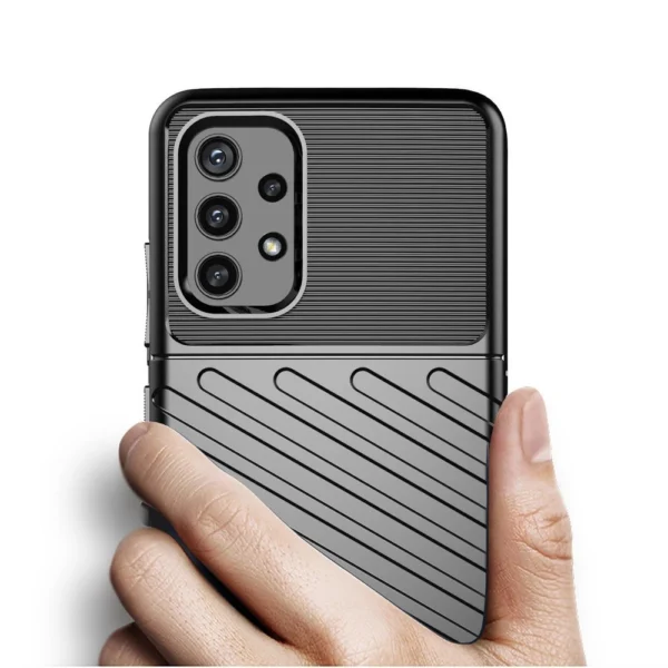 Thunder Case Flexible Tough Rugged Cover TPU Case for Samsung Galaxy A72 4G blackeng