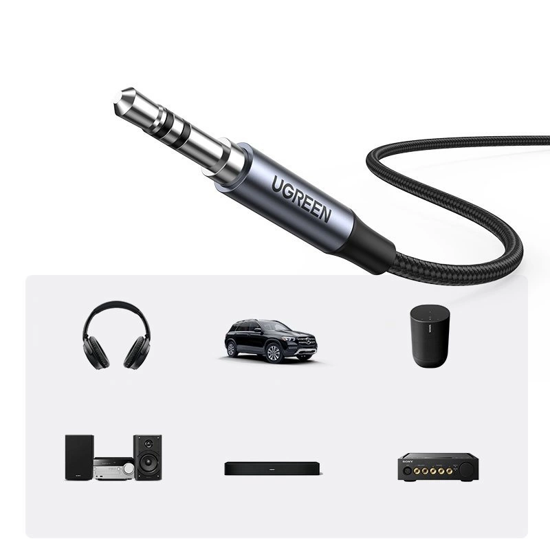 Ugreen AUX stereo audio cable 3.5 mm mini jack - USB Type C for tablet phone 1m black (CM450 20192)eng