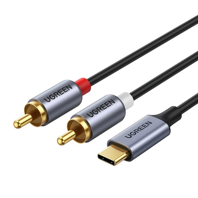 Ugreen audio cable USB Type C (male) - 2RCA (male) 1.5m gray (20193 CM451)eng