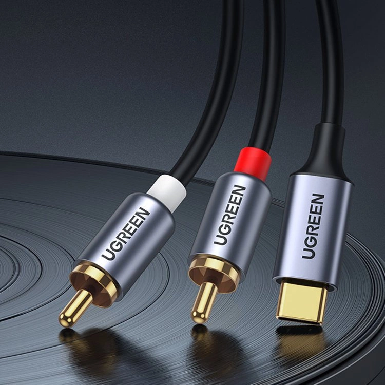 Ugreen audio cable USB Type C (male) - 2RCA (male) 1.5m gray (20193 CM451)eng