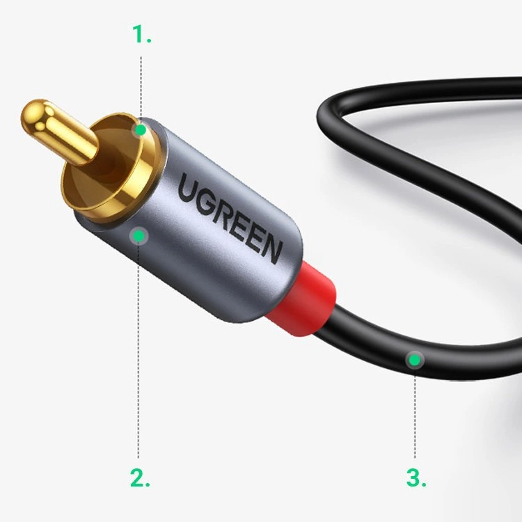 Ugreen audio cable USB Type C (male) - 2RCA (male) 1.5m gray (20193 CM451)eng