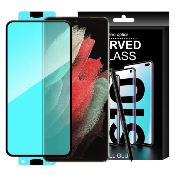 3D Edge Nano Flexi Glass Hybrid Full Screen Protector with frame for Samsung Galaxy S21 Ultra 5G transparenteng