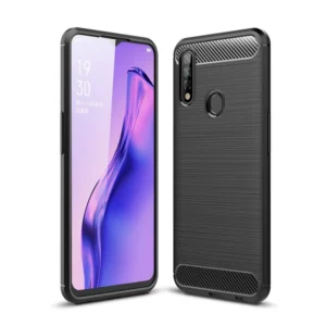 Carbon Case Flexible Cover TPU Case for Oppo A31 blackeng