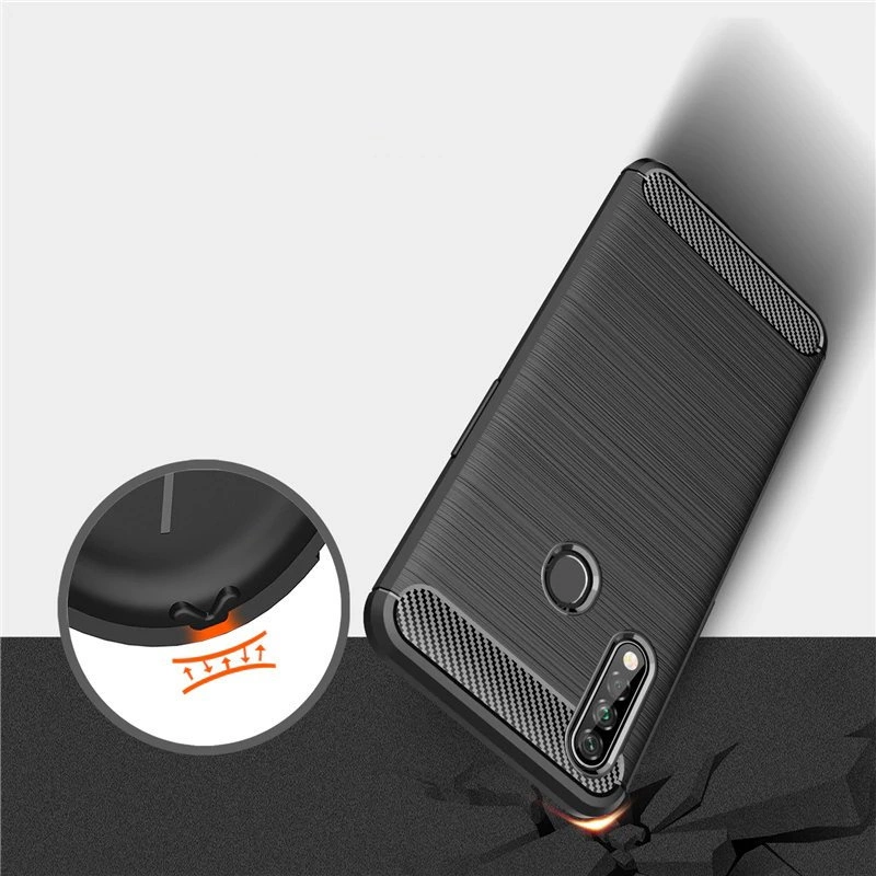 Carbon Case Flexible Cover TPU Case for Oppo A31 blackeng