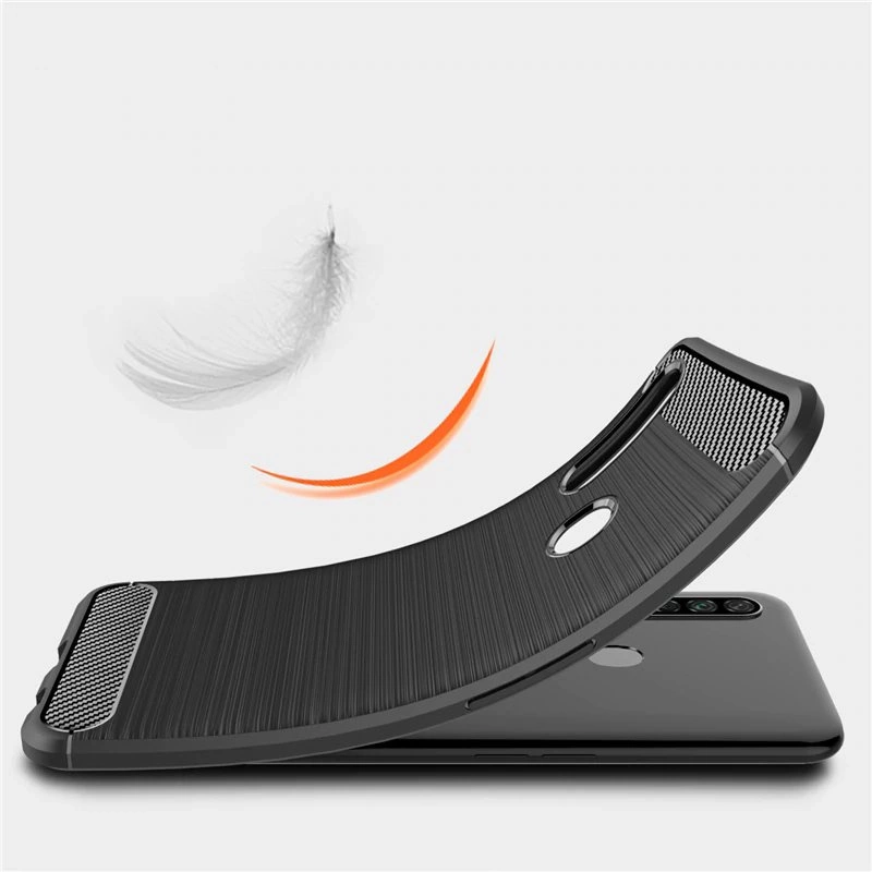 Carbon Case Flexible Cover TPU Case for Oppo A31 blackeng
