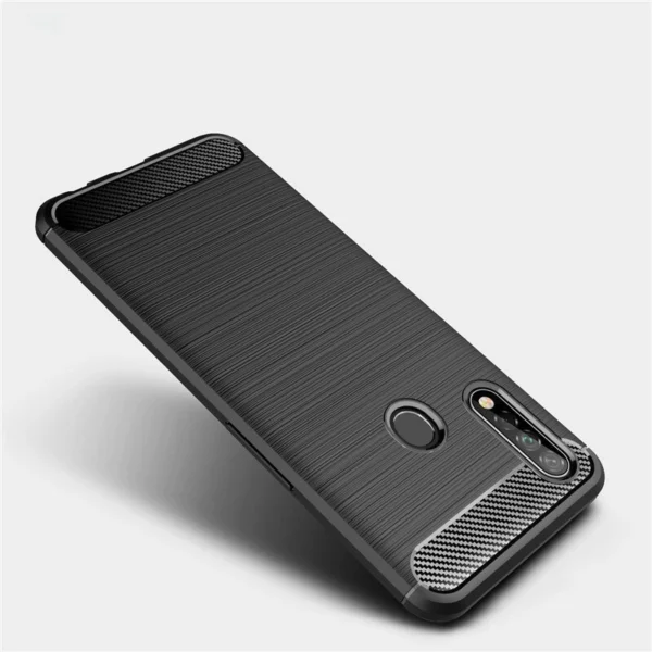 Carbon Case Flexible Cover TPU Case for Oppo A31 blackeng