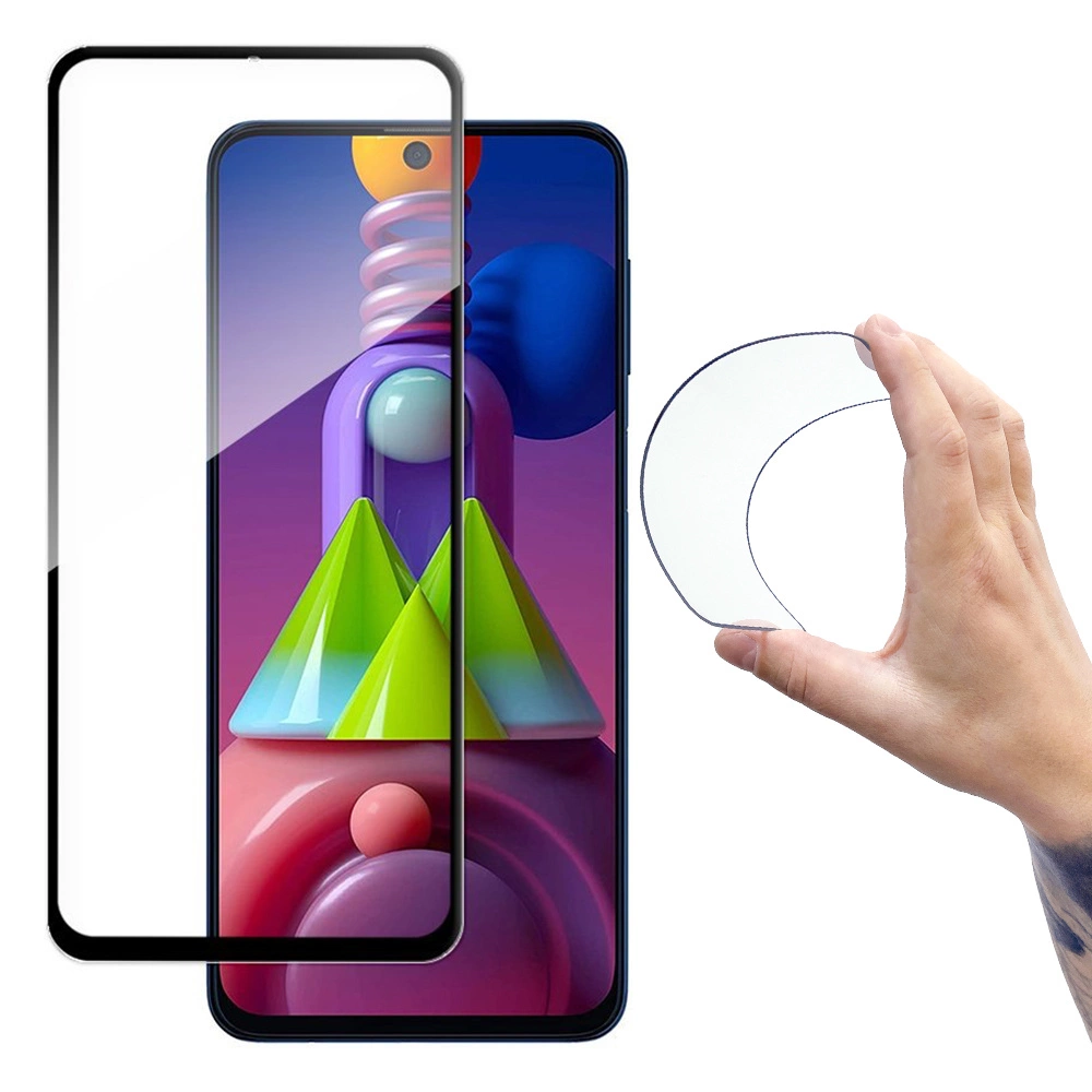 Wozinsky Full Cover Flexi Nano Glass Film Tempered Glass with Frame Samsung Galaxy M51 Blackeng