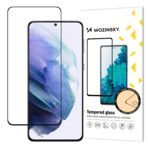 Wozinsky Tempered Glass Full Glue Super Tough Screen Protector Full Coveraged with Frame Case Friendly for Samsung Galaxy S21 5G blackeng
