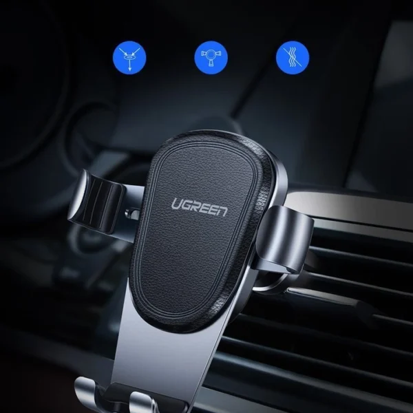 [ON RETURN] Ugreen gravity car holder for air supply ventilation grille silver (40907)eng