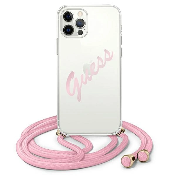 Guess Script Vintage iPhone 12 Pro Max 6.7" Case - Pinkeng