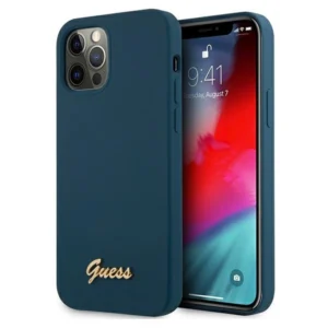 Guess GUHCP12LLSLMGBL iPhone 12 Pro Max 6.7" blue/blue hardcase Metal Logo Scripteng
