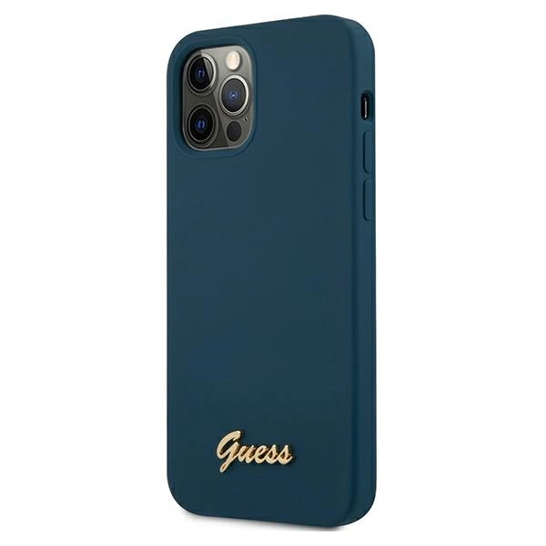 Guess GUHCP12LLSLMGBL iPhone 12 Pro Max 6.7" blue/blue hardcase Metal Logo Scripteng