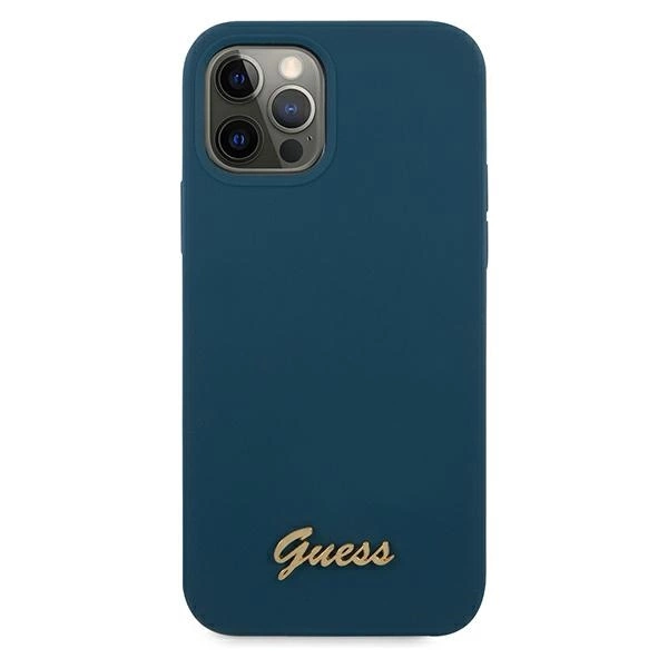 Guess GUHCP12LLSLMGBL iPhone 12 Pro Max 6.7" blue/blue hardcase Metal Logo Scripteng