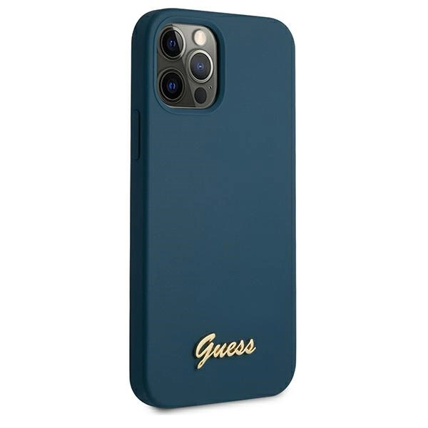 Guess GUHCP12LLSLMGBL iPhone 12 Pro Max 6.7" blue/blue hardcase Metal Logo Scripteng