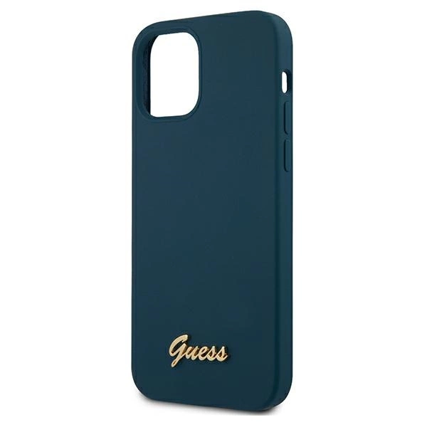 Guess GUHCP12LLSLMGBL iPhone 12 Pro Max 6.7" blue/blue hardcase Metal Logo Scripteng