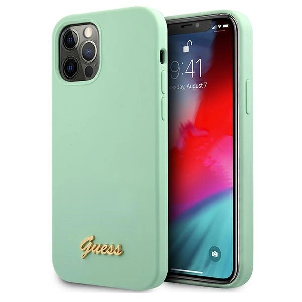 Guess Metal Logo Script Case for iPhone 12 Pro Max 6.7" - Greeneng