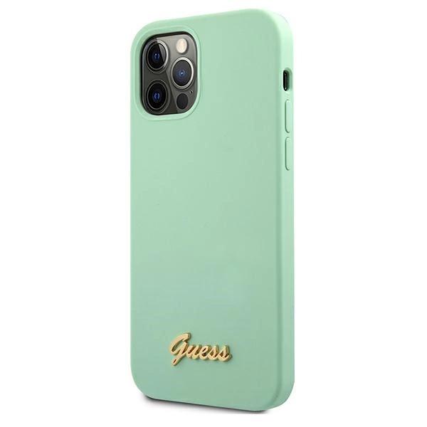Guess Metal Logo Script Case for iPhone 12 Pro Max 6.7" - Greeneng