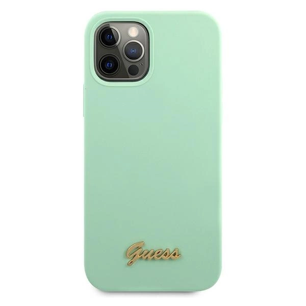 Guess Metal Logo Script Case for iPhone 12 Pro Max 6.7" - Greeneng