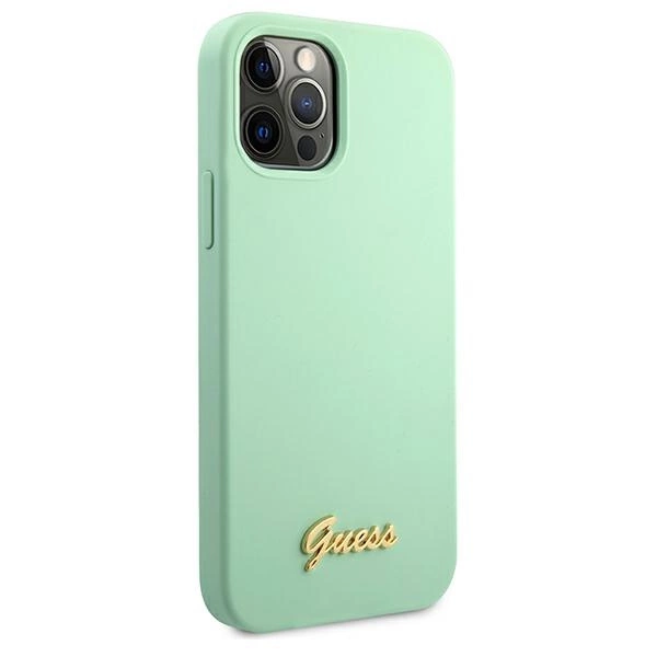 Guess Metal Logo Script Case for iPhone 12 Pro Max 6.7" - Greeneng