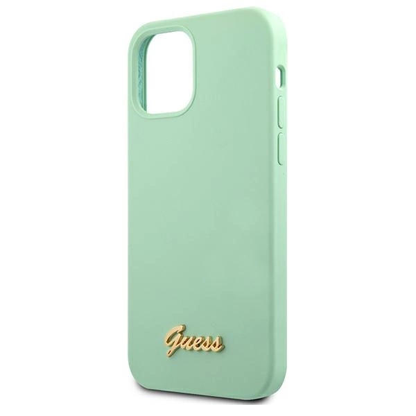 Guess Metal Logo Script Case for iPhone 12 Pro Max 6.7" - Greeneng