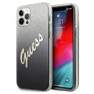 Guess GUHCP12LPCUGLSBK iPhone 12 Pro Max 6.7" black/black hardcase Glitter Gradient Scripteng