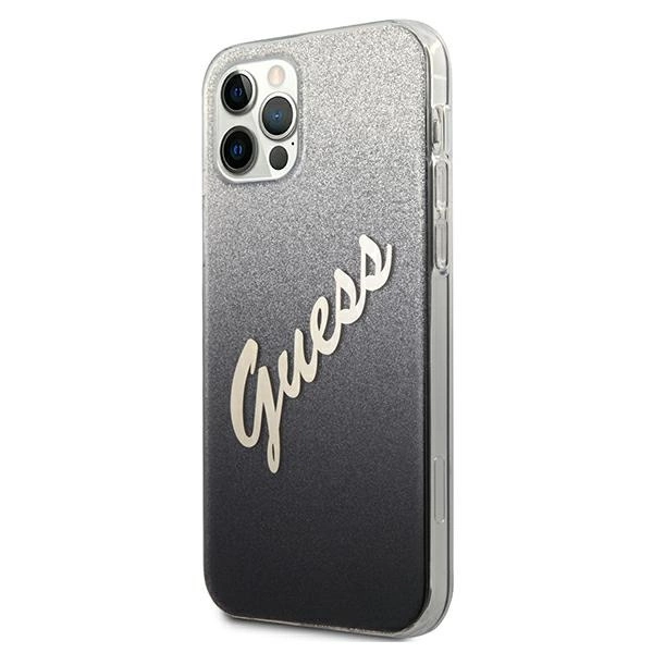 Guess GUHCP12LPCUGLSBK iPhone 12 Pro Max 6.7" black/black hardcase Glitter Gradient Scripteng