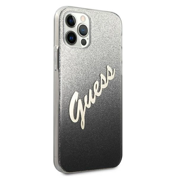 Guess GUHCP12LPCUGLSBK iPhone 12 Pro Max 6.7" black/black hardcase Glitter Gradient Scripteng