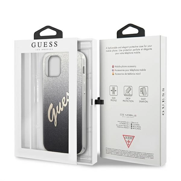 Guess GUHCP12LPCUGLSBK iPhone 12 Pro Max 6.7" black/black hardcase Glitter Gradient Scripteng